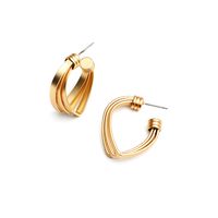 French Style Retro Minority Creative Design Exaggerated Earrings 2021 Fashionable New Simple Temperament Multi-layer Geometric Earrings main image 5