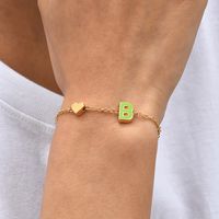 European And American New Personality Simple Alloy Letter Dripping Oil Bracelet Bracelet main image 3