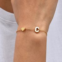 European And American New Personality Simple Alloy Letter Dripping Oil Bracelet Bracelet main image 4