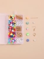 Diy10 Grid Color Soft Ceramic Handmade Earring Accessories Material Box main image 4