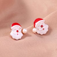 Santa Claus Asymmetrical Earrings Snowflake Elk Bell Dripping Earrings main image 3