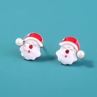 Santa Claus Asymmetrical Earrings Snowflake Elk Bell Dripping Earrings main image 5