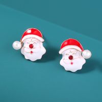Santa Claus Asymmetrical Earrings Snowflake Elk Bell Dripping Earrings main image 6