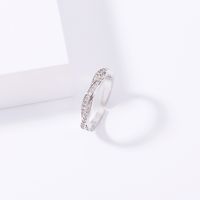 European And American Cross-border Simple Shines Zirconium Retro Creative Knotted Ring Fashion Ring main image 5