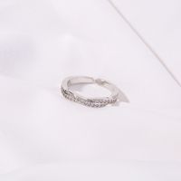 European And American Cross-border Simple Shines Zirconium Retro Creative Knotted Ring Fashion Ring main image 6