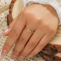 Retro Twist Copper Ring Trend All-match Fashion Ring sku image 1