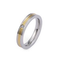 Wholesale Fashion Korean Rings Personalized Rhinestones Stainless Steel Couple Rings sku image 1