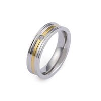 Wholesale Fashion Korean Rings Personalized Rhinestones Stainless Steel Couple Rings sku image 5