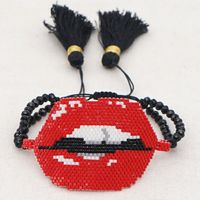 European And American Lips Tassel Bracelet Miyuki Beads Hand-woven Mouth Bracelet main image 4