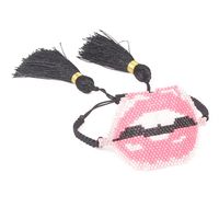 European And American Lips Tassel Bracelet Miyuki Beads Hand-woven Mouth Bracelet main image 6