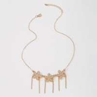 European And American Simple Single-layer Necklace Diamond Tassel Flower Necklace Retro Clavicle Chain main image 5
