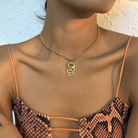 European And American Cross-border Jewelry Single-layer Simple Punk Snake-shaped Necklace Retro Necklace main image 1