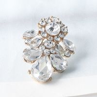 New European And American Personality Diamond-studded Flower Shape Geometric Drop-shaped Earrings main image 6