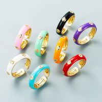 Europe And The United States New Simple Opening Ring Copper Plated Real Gold Dripping Oil Ring Jewelry main image 1