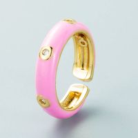 Europe And The United States New Simple Opening Ring Copper Plated Real Gold Dripping Oil Ring Jewelry main image 3