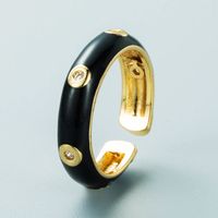 Europe And The United States New Simple Opening Ring Copper Plated Real Gold Dripping Oil Ring Jewelry main image 4