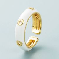 Europe And The United States New Simple Opening Ring Copper Plated Real Gold Dripping Oil Ring Jewelry main image 5
