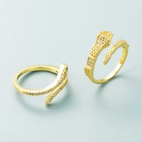 European And American Trend Personality 18k Copper Plated Real Zircon Snake-shaped Winding Open Ring main image 1