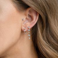 Ins Style Blue Flower Stud Earrings Copper Plating 18k Real Gold Flower Ear Ring Cross-border Korean Jewelry Earrings main image 4