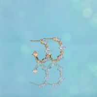 Ins Style Blue Flower Stud Earrings Copper Plating 18k Real Gold Flower Ear Ring Cross-border Korean Jewelry Earrings main image 5