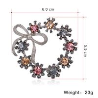 Korean Style Retro Forest Flower Wreath Brooch Alloy Color Diamond Temperament Bow Brooch Simple Brooch Wholesale main image 4