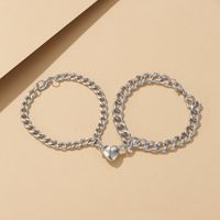 European And American New Personality Magnet Heart-shaped Bracelet Retro Round Couple Bracelets main image 1