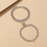 European And American New Personality Magnet Heart-shaped Bracelet Retro Round Couple Bracelets main image 5