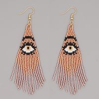 Retro Ethnic Style Demon Eyes Long Tassel Earrings Miyuki Rice Beads Handmade Beaded Tassel Earrings main image 5