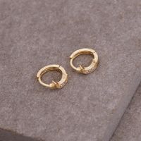 Copper Micro Diamond Cross Earrings Small Moon Earrings 18k Gold Earrings main image 6