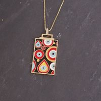 European And American Cross-border Jewelry Square Listing Necklace Devil's Eye Pendant Necklace main image 5