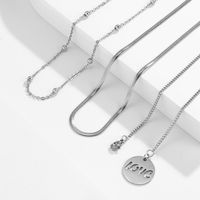 Personality Hip-hop Multi-layered Love Letter Necklace Niche Titanium Steel Clavicle Chain Accessories main image 5