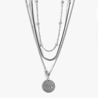 Personality Hip-hop Multi-layered Love Letter Necklace Niche Titanium Steel Clavicle Chain Accessories main image 4