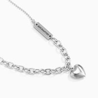 Titanium Steel Heart-shaped Necklace Female Korean Style Simple Letter Stitching Chain Necklace main image 5