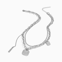 Trendy Titanium Steel Letter Niche Design Clavicle Chain Necklace Personality Hip-hop Double-layer Necklace main image 4