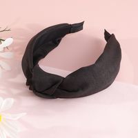 Two-color Lattice Cross-knotted Hair Band Fabric Headband sku image 1