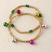 European And American Christmas Colorful Bells Bracelets Creative Ccb Round Bead Bracelet Set sku image 1