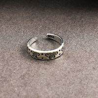 Cross-border Distressed Retro Engraving Butterfly Ring Retro Niche Design Personality Ring sku image 2