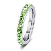 Fashion Cross-border Hot-selling Jewelry Mud Stick Diamond Color Stainless Steel Ring Wholesale Ring sku image 2