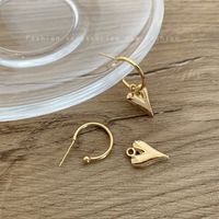 Niche Love Metal Earrings Female Summer 2021 New Trendy Cold Wind Peach Heart Earrings Personalized Fashion Ear Jewelry sku image 2