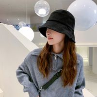 Pure Color Hat Korean Fashion Trend Split Corduroy Fisherman Hat sku image 1