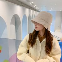 Pure Color Hat Korean Fashion Trend Split Corduroy Fisherman Hat sku image 3