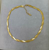 Fashion Golden Double Mirror Flashing Lace Cross Snake Bone Necklace Female Wholesale sku image 1