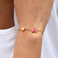 European And American New Personality Simple Alloy Letter Dripping Oil Bracelet Bracelet sku image 1