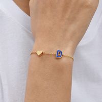 European And American New Personality Simple Alloy Letter Dripping Oil Bracelet Bracelet sku image 4