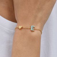 European And American New Personality Simple Alloy Letter Dripping Oil Bracelet Bracelet sku image 5
