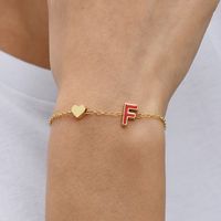 European And American New Personality Simple Alloy Letter Dripping Oil Bracelet Bracelet sku image 6