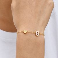 European And American New Personality Simple Alloy Letter Dripping Oil Bracelet Bracelet sku image 7
