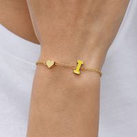 European And American New Personality Simple Alloy Letter Dripping Oil Bracelet Bracelet sku image 9