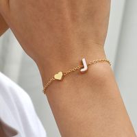 European And American New Personality Simple Alloy Letter Dripping Oil Bracelet Bracelet sku image 10