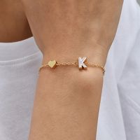 European And American New Personality Simple Alloy Letter Dripping Oil Bracelet Bracelet sku image 11